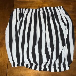 Black & White Strapless Top